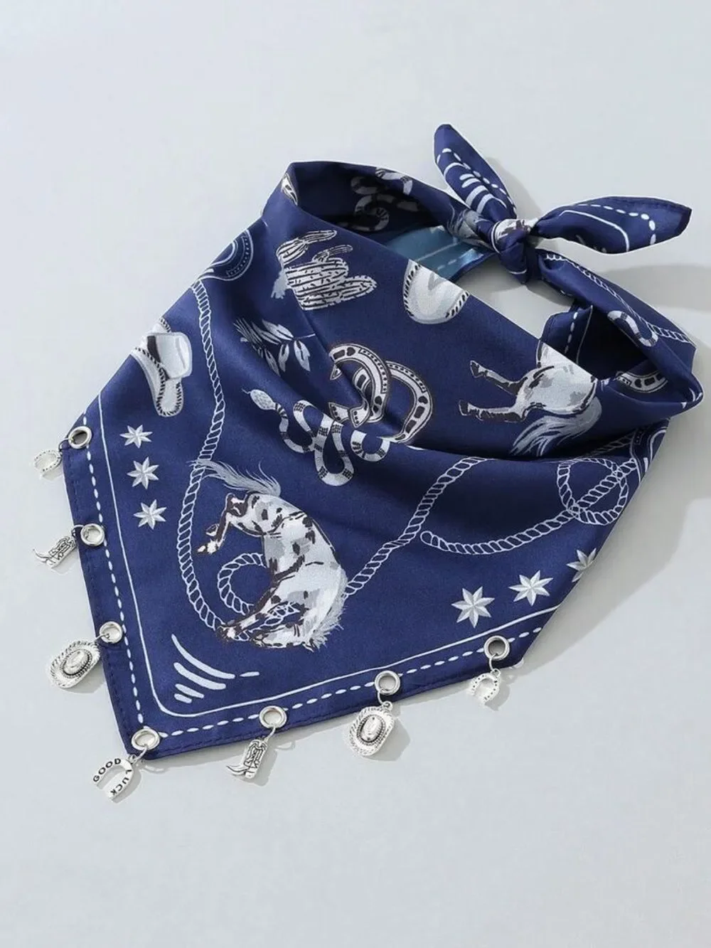 Navy Western Charm Bandana Scarf S201